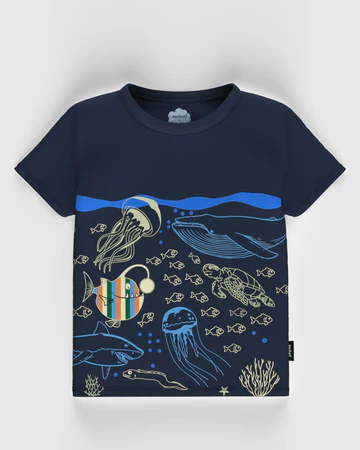 Boys Typography 2 Printed Antimicrobial Applique T-shirt