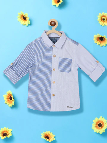 Boys Standard Horizontal Striped Casual Shirt