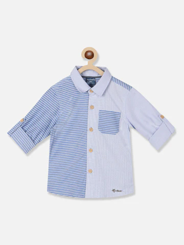 Boys Standard Horizontal Striped Casual Shirt