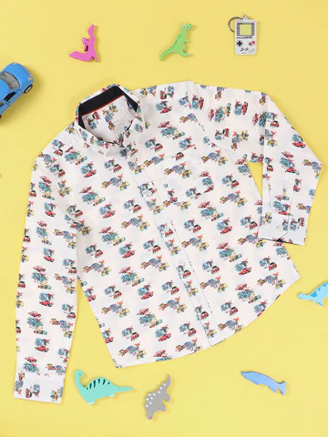 Boys Printed Pure Cotton Casual Shirt