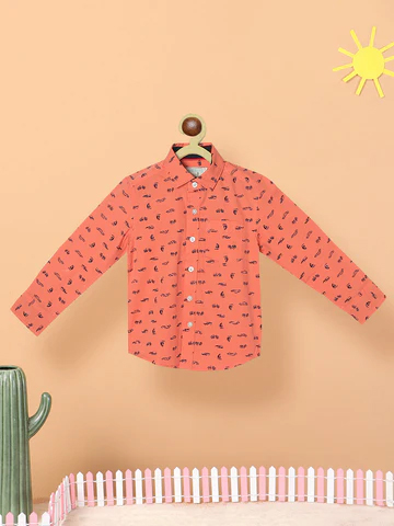 Boys Printed Pure Cotton Casual Shirt