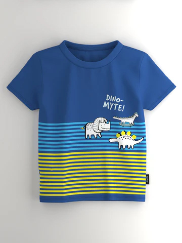 Boys Lightblue-CobaltBlue Graphic Printed Half Sleeve Pack of 2 T-Shirt