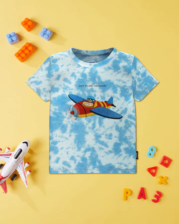 Boys Tie and Dye Applique Cotton T-shirt