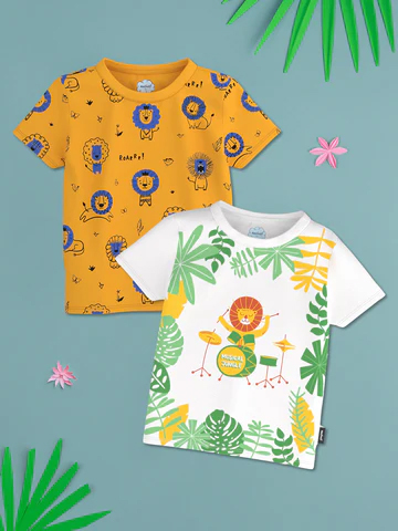 Boys Typography 2 Printed Antimicrobial Applique T-shirt