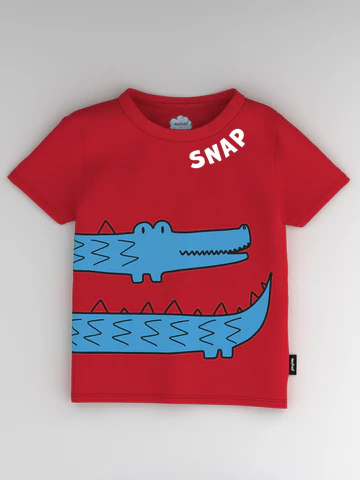 Boys 2 Printed V-Neck Antimicrobial Applique T-shirt