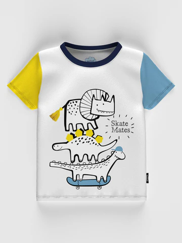 Boys Pack Of 2 Graphic Printed Cotton T-shirts