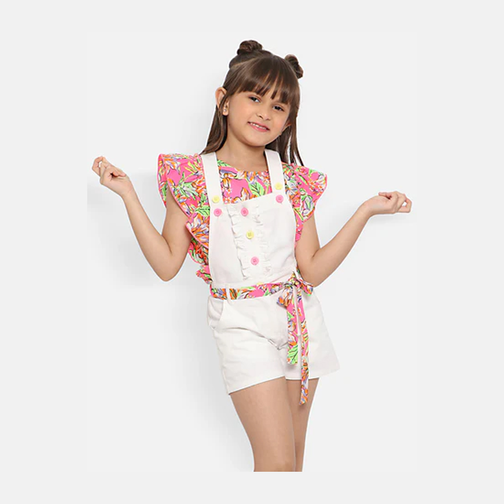 Girls Grey Colourblocked Layered Net Dress