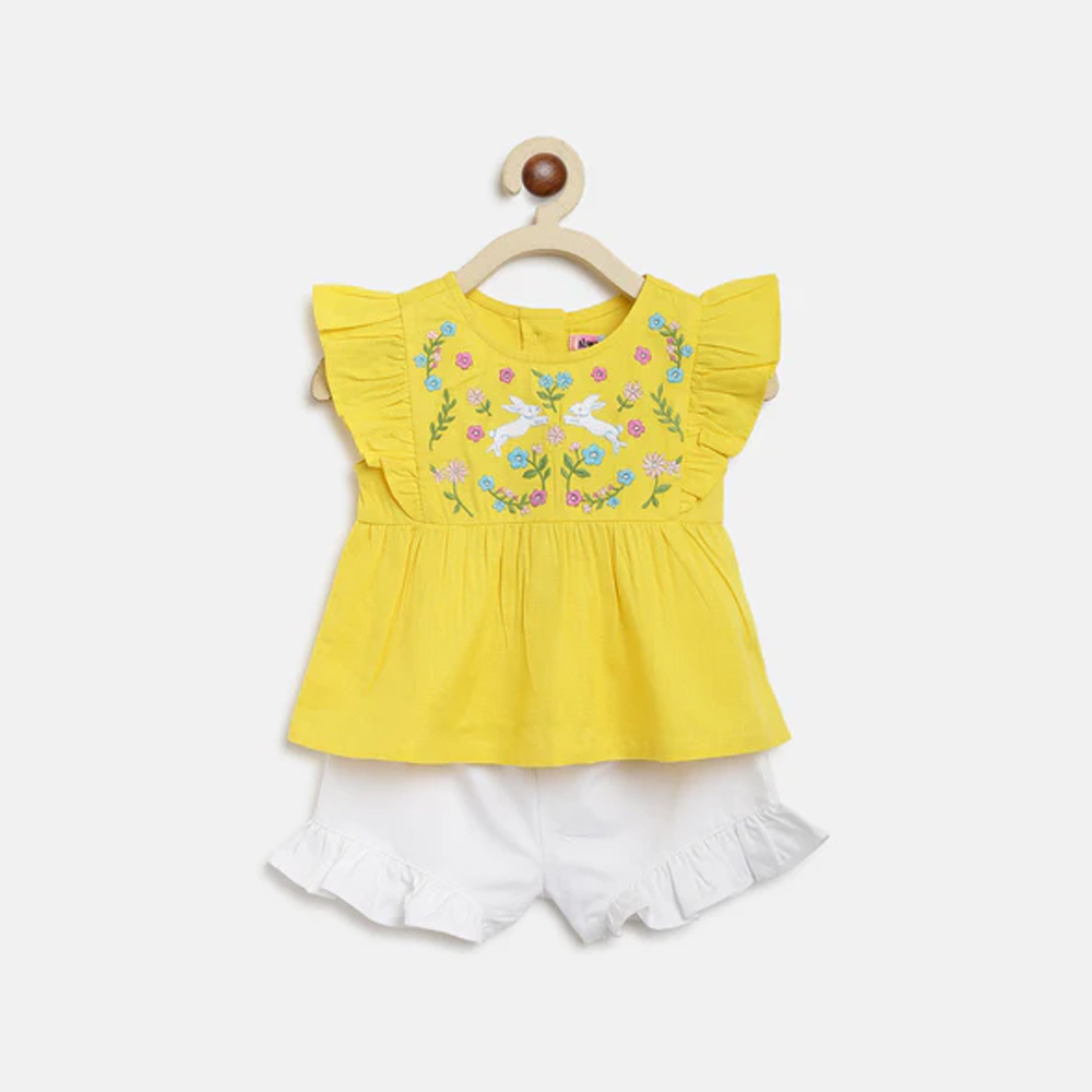 Girls Striped Cold-Shoulder Ruffled Crepe A-Line Dress