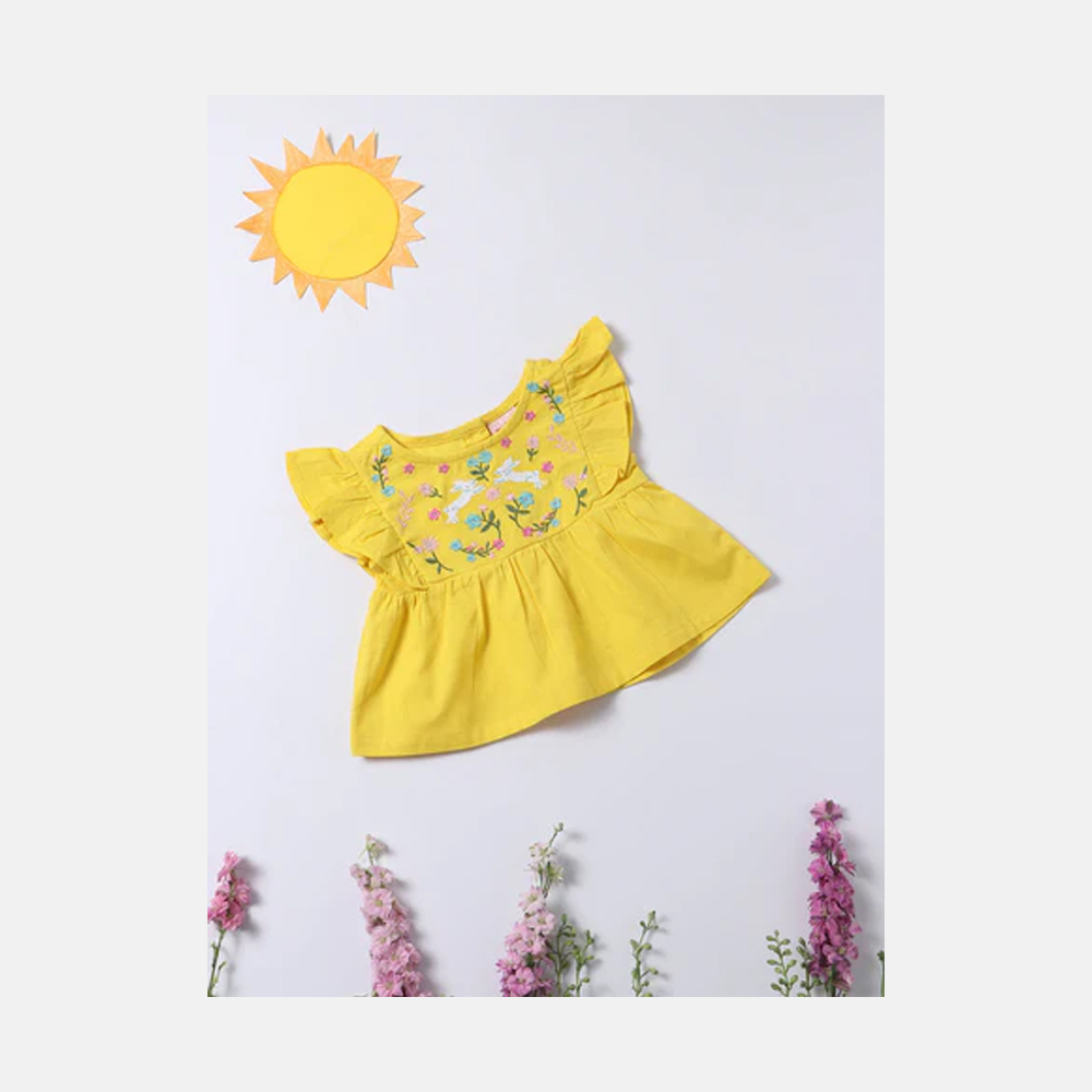 Girls Striped Cold-Shoulder Ruffled Crepe A-Line Dress