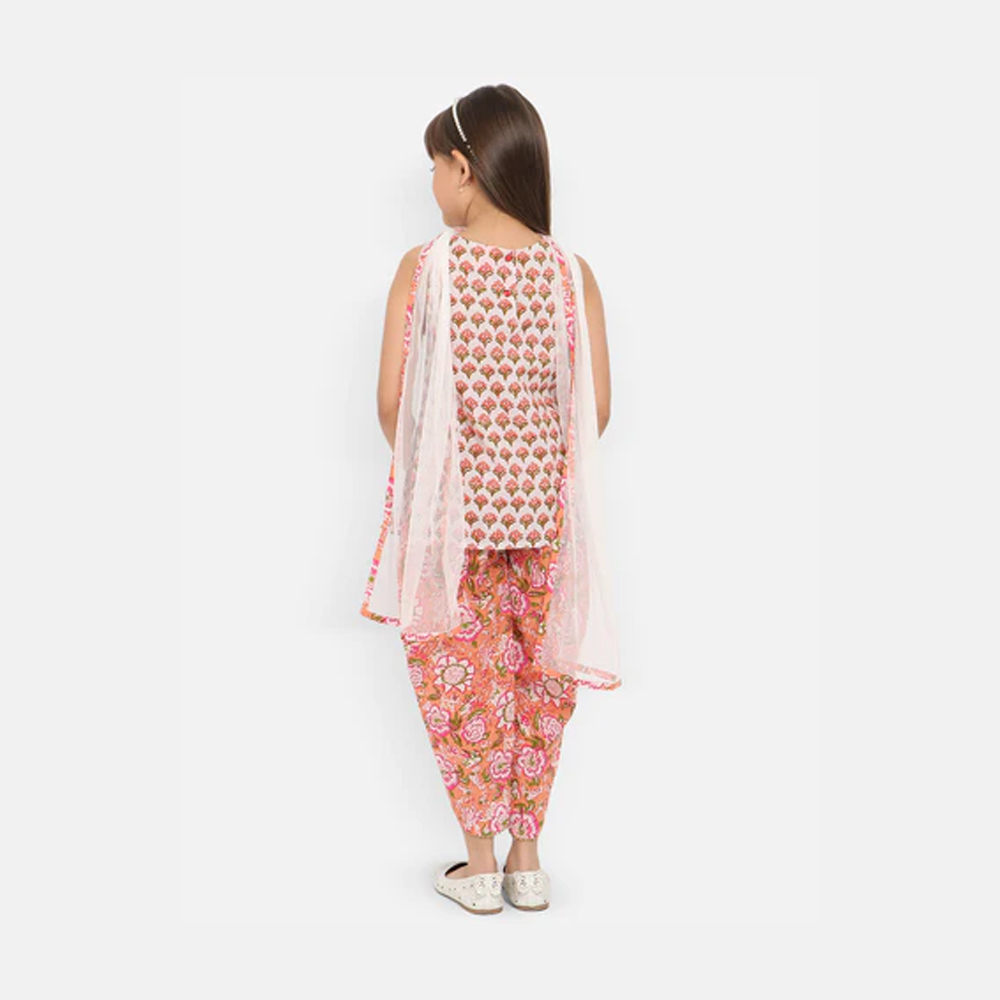 Girls Embroidered Smocked A-Line Dress