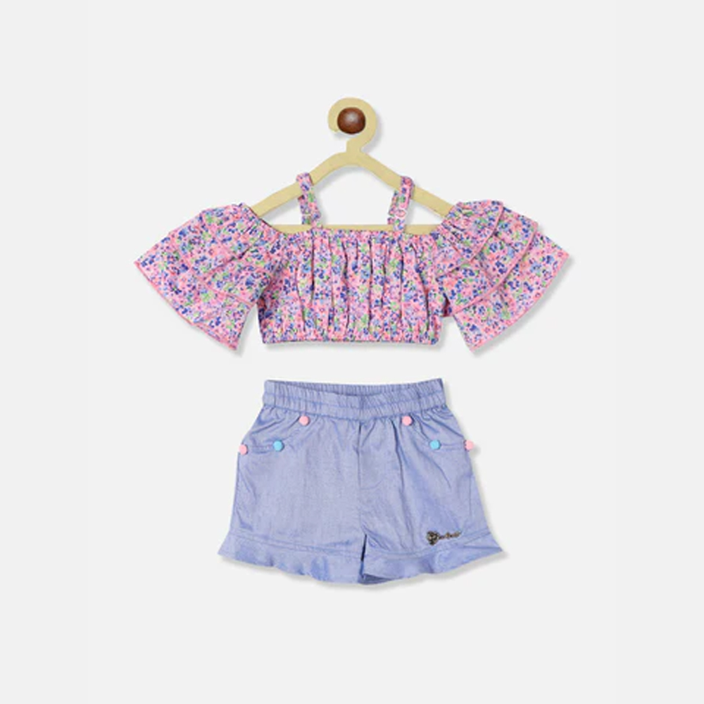 Girls Net Fit Flare Dress