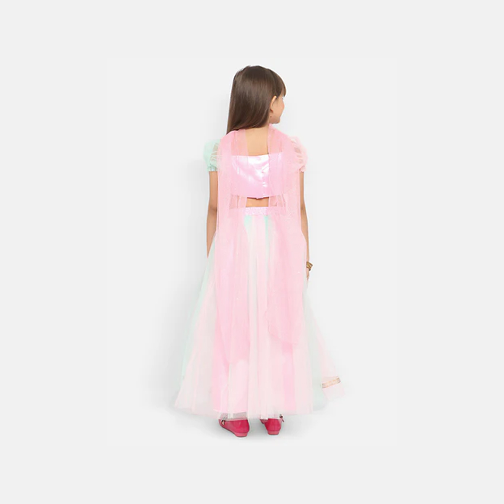 Girls Embellished Ready To Wear Lehenga Blouse With Dupatta