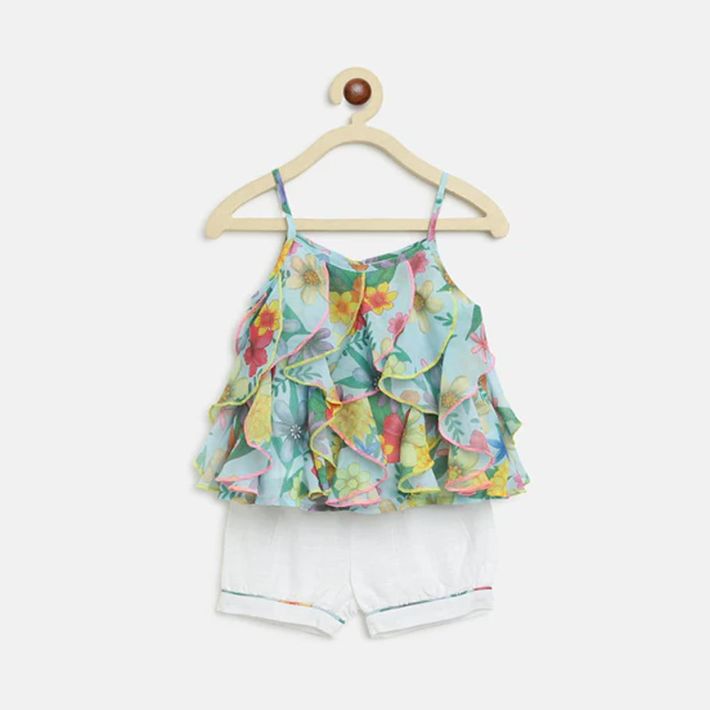 Girls Checked Off-Shoulder Fit Flare Mini Dress